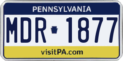 PA license plate MDR1877