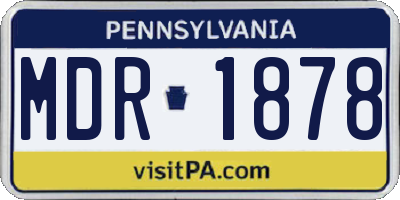 PA license plate MDR1878