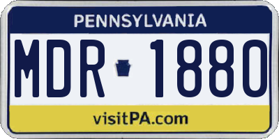 PA license plate MDR1880