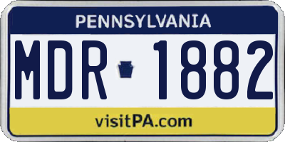 PA license plate MDR1882