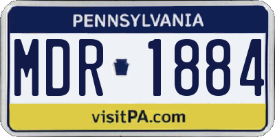 PA license plate MDR1884