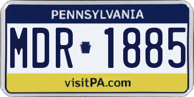 PA license plate MDR1885