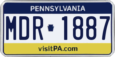 PA license plate MDR1887