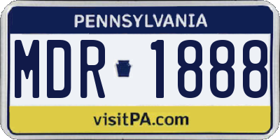 PA license plate MDR1888