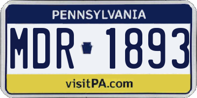PA license plate MDR1893