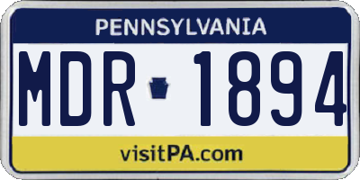 PA license plate MDR1894
