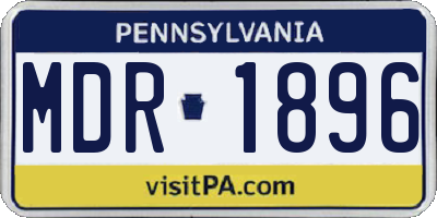 PA license plate MDR1896