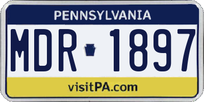 PA license plate MDR1897