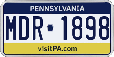PA license plate MDR1898