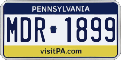 PA license plate MDR1899