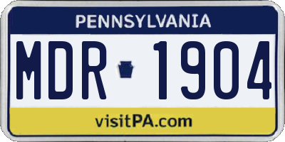 PA license plate MDR1904