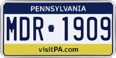 PA license plate MDR1909