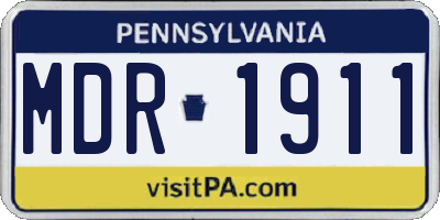 PA license plate MDR1911