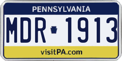 PA license plate MDR1913