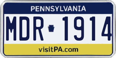 PA license plate MDR1914