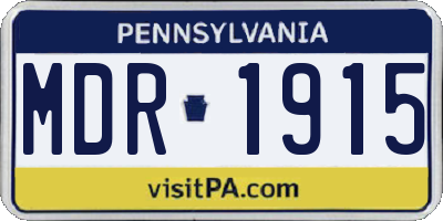 PA license plate MDR1915