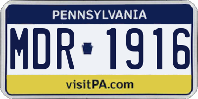 PA license plate MDR1916