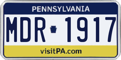 PA license plate MDR1917