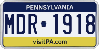 PA license plate MDR1918