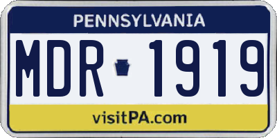 PA license plate MDR1919