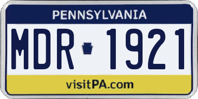 PA license plate MDR1921