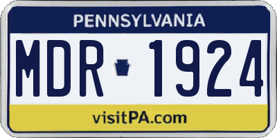 PA license plate MDR1924