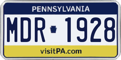 PA license plate MDR1928