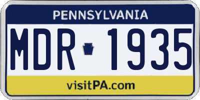 PA license plate MDR1935