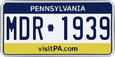 PA license plate MDR1939