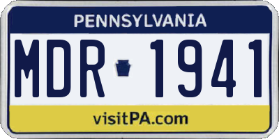 PA license plate MDR1941