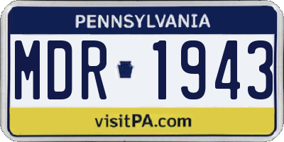 PA license plate MDR1943
