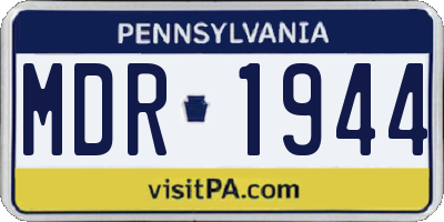 PA license plate MDR1944