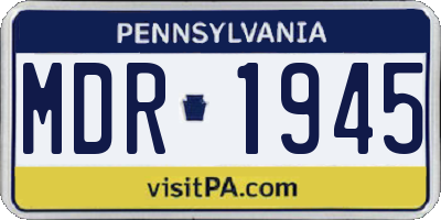 PA license plate MDR1945