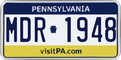 PA license plate MDR1948
