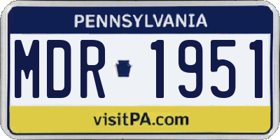 PA license plate MDR1951
