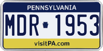 PA license plate MDR1953