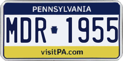 PA license plate MDR1955