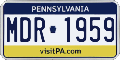 PA license plate MDR1959