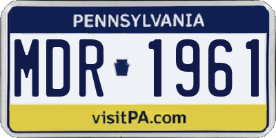 PA license plate MDR1961