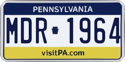 PA license plate MDR1964