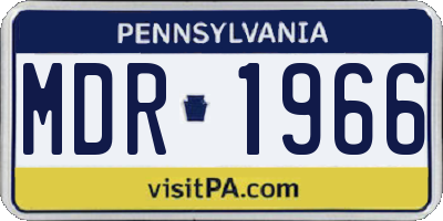 PA license plate MDR1966