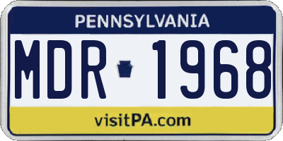 PA license plate MDR1968