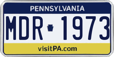 PA license plate MDR1973