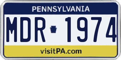 PA license plate MDR1974