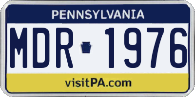 PA license plate MDR1976