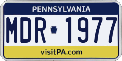 PA license plate MDR1977