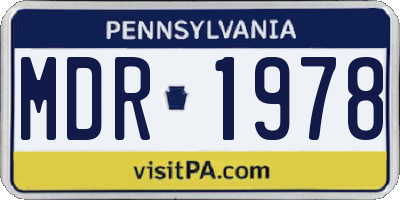 PA license plate MDR1978