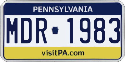 PA license plate MDR1983