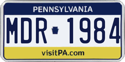 PA license plate MDR1984