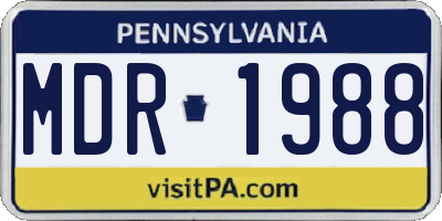 PA license plate MDR1988